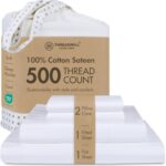 Threadmill 500 Thread Count Queen Size Damask Stripe, 4 Pc Luxury Cotton Bedding... - Image 2