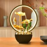 TiCin USB Powered Tabletop Fountain with Natural Rocks and LED Ring Lights, Tabl... - Image 2