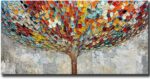 Tiancheng Art,24x48 Inch Modern Abstract Tree Art Hand-Painted Oil Paintings Acr... - Image 2