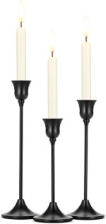 Tifanso Black Candle Stick Holder - 3PCS Taper Pillar Tall Candlestick Holders, ... - Image 2