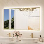 TokeShimi 55"x 30" Bathroom Mirror Backlit with Gold Frame, Dimmable Backlight L... - Image 2
