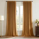 Topfinel Brown Bronze 100 Inches Long Custom Velvet Curtains Internet Famous Gol... - Image 2