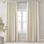Topfinel Cream Ivory Blackout Curtains & Drapes 84 Inch Length, Beige Pinch Plea... - Image 2