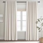 Topfinel Cream Linen Blackout Curtains 84 Inch Long for Bedroom Living Room, Ivo... - Image 2