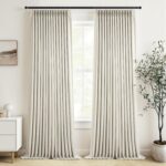 Topfinel Natural Linen Pinch Pleated Linen Curtains, 90 Inch Drapes 100% Blackou... - Image 2