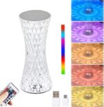 Touch Control Crystal Table Lamp,16 Color Changing Diamond Bedside Lamp,USB Char... - Image 2