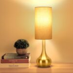 Touch Gold Table Lamp for Nightstand, 3-Way Dimmable, Space Saving & No Assembly... - Image 2