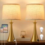 Touch Lamp for Living Room Bedroom, 21" Table Lamps Set of 2 with USB C+A Ports,... - Image 2