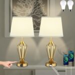 Touch Table Lamps Set of 2, nightstand lamp with USB Ports Bedside 3 Way Touch d... - Image 2