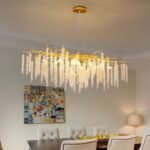 Tree Branches Chandeliers L39.5 Inch Gold Luxury Rectangular Crystal Raindrop Pe... - Image 2