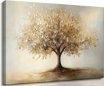 Tree of Life Gold Canvas Wall Art Modern Luxury Golden Big Tree Painting Picture... - Image 2