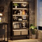 Tribesigns Tall Bookcase Black Bookshelf, 70.8” Large Bookcases Organizer with L... - Image 2