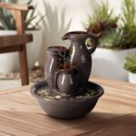 Triple Jug 8 1/4" High Small Zen Modern Indoor Outdoor Decor Ceramic Tabletop Fo... - Image 2