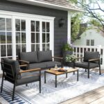 UDPATIO Metal Outdoor Patio Furniture Set, Modern Outdoor Conversation Sets w/Co... - Image 2