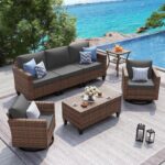 UDPATIO Patio Furniture Set, 5 Pieces Outdoor Conversation Sets with Rocking Swi... - Image 2