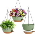 UOUZ Set of 3-10 Inch Self Watering Hanging Planters for Indoor & Outdoor，Hangin... - Image 2