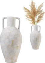 UPWOIGH 20.5in Tall Large Vintage Handles Ceramic Floor Vase, Antique White Pott... - Image 2
