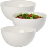US Acrylic Vista White Plastic Salad and Serving 10-inch Bowls | set of 3 | Reus... - Image 2