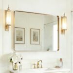 USHOWER Gold Bathroom Mirror 30"x40", Brushed Gold Rectangle Mirror for Over Sin... - Image 2