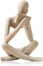 UTTCMK Bookshelf Decor Reading Statue - Abstract Art Thinker Sculpture Bookend f... - Image 2