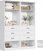 Unikito 50" Extra Large Freestanding Closet System, Double Armoire Wardrobe with... - Image 2