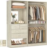 Unikito 61" Closet System, Heavy Duty Wood Closet Organizer with 4 Hanging Rods,... - Image 2
