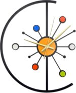 Unique Metal Wall Clock 14 Inch Mid-Century Modern Clock with Silent Mechanism D... - Image 2