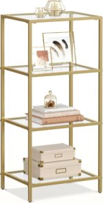 VASAGLE Bookcase, 4-Tier Bookshelf, Slim Shelving Unit for Bedroom, Bathroom, Ho... - Image 2