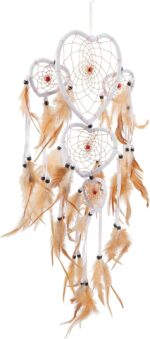 VICASKY Handmade Large Plume Wall Hanging Pendant, Beige and Camel Color, Home D... - Image 2