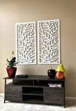 VIMA (Leaf Veins) Decorative Wall Art Panel - 48" L x 24" W x 3/8" H, White Colo... - Image 2