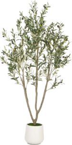 VIVATREES Olive Trees Artificial Indoor, 6FT Tall Faux Olive Tree with White Tal... - Image 2