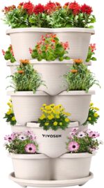 VIVOSUN 5 Tier Vertical Gardening Stackable Planter for Strawberries, Flowers, H... - Image 2