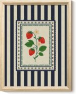 VIYYIEA Vintage Strawberry Botanical Wooden Framed Wall Art, Rustic Cottagecore ... - Image 2