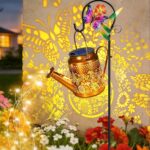 VOOKRY Solar Lights Outdoor Waterproof, Butterfly Retro Metal Solar Watering Can... - Image 2