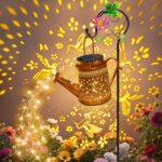 VOOKRY Solar Lights Outdoor Waterproof, Hummingbird Retro Metal Solar Watering C... - Image 2
