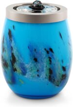 VOREEN Handblown Glass Tabletop Fountain - Art Glass Indoor Fountain with Color-... - Image 2