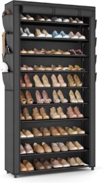 VTRIN Tall Shoe Rack with Cover, 10 Tier Shoe Organizer Storage for 50-55 Pairs ... - Image 2