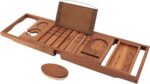 VaeFae Premium Teak Bathtub Tray, Expandable Wooden Bath Tray for Tub, Luxury Ba... - Image 2