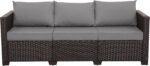 Valita Patio Furniture 3-seat Sofa Brown Wicker Outdoor Furniture Outdoor Couch ... - Image 2