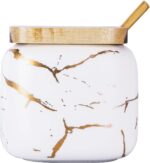 VanEnjoy Decorative Marble Pattern Ceramic Sugar Spice Containers Porcelain Jar ... - Image 2