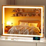 Vanity Mirror with Lights, 28" x 20" LED Makeup Mirror with 10X Magnification, D... - Image 2