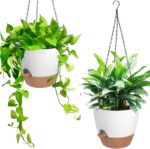 Vanslogreen Hanging Planters for Indoor Outdoor Plants, 2 Pack Self Watering Han... - Image 2