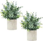 Velener 2 Pcs Small Fake Plants Eucalyptus, Artificial Plants Indoor for Shelf, ... - Image 2