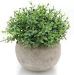 Velener Mini Sage Green Potted Boxwood Topiary Artificial Plants for Home Decor ... - Image 2