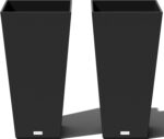 Veradek V-Resin Indoor/Outdoor Taper Planter, Set of 2 (30 inch, Black) - Image 2