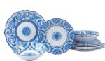Veranda Melamine 12-Piece Dinnerware Set, Service for 4 – Includes Dinner Plates... - Image 2