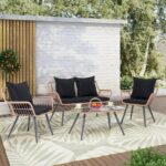 Verano Garden 4 Pieces Patio Furniture Set, Outdoor Wicker Patio Conversation Se... - Image 2