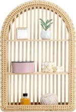 Vercraft Rattan Wall Shelf 3 Tier Boho Wall Mounted Shelf 15.75" x 23.62" Farmho... - Image 2