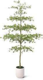 VeriNatural 10FT Artificial Black Olive Tree Indoor with White Planter – Tall Lu... - Image 2