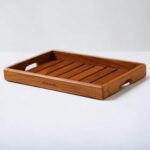 Vesta Homes Large Teak Wood Serving Tray for Home, Kitchen, Breakfast, Restauran... - Image 2